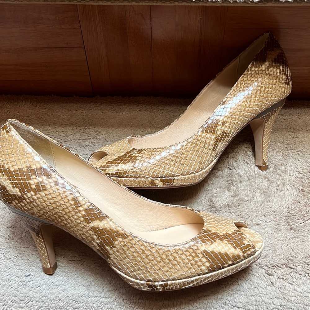 Cole Haan heels snake pattern